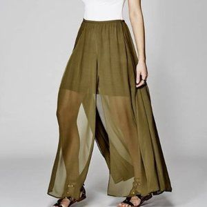 Marciano Cynna Maxi Army Green Slit Skirt